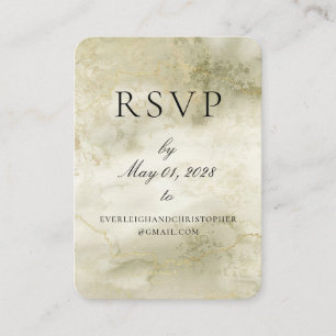 Gold & Sage Watercolor Online RSVP-Karte Telefonnummerkarte