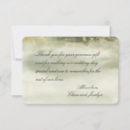 Gold & Sage Watercolor Wave Calligraphy Vielen Dan Dankeskarte