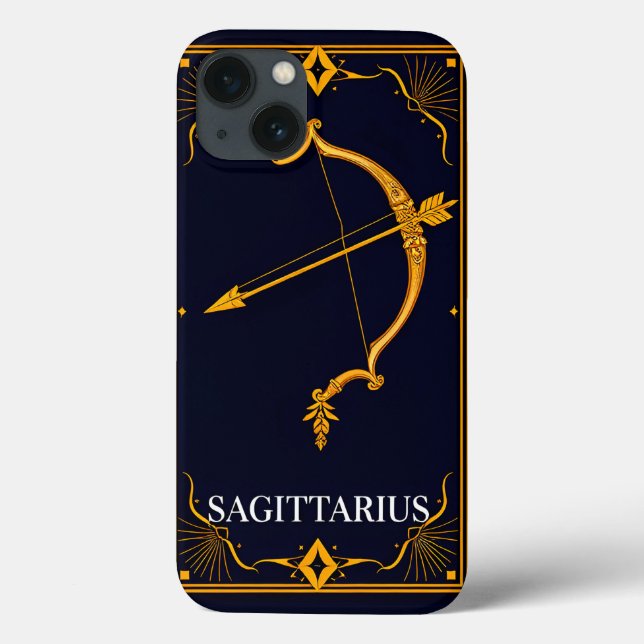 Gold Sagittarius Zodiac Symbol Case-Mate iPhone Hülle (Rückseite)