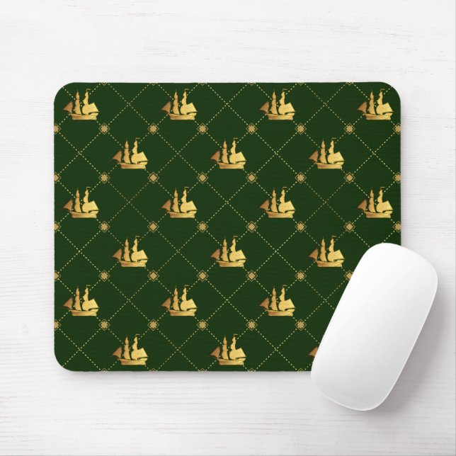 Gold Sail Ship Mouse Pad Mousepad (Mit Mouse)