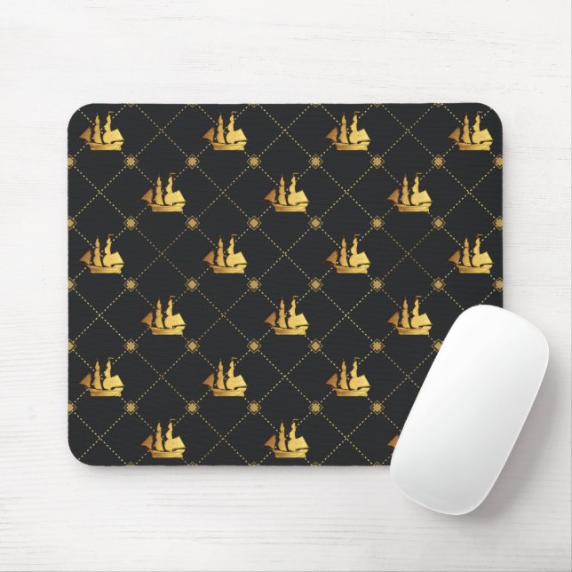 Gold Sail Ship Mouse Pad Mousepad (Mit Mouse)