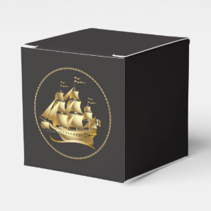 Gold Sailboat Nautical Geschenkschachtel