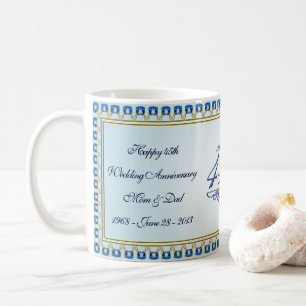Gold Sapphire Blue 45. Hochzeitstag Kaffeetasse