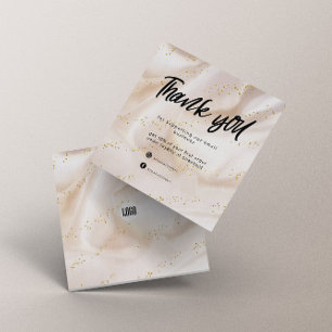 Gold Satin Glitzer Business Danke Karte