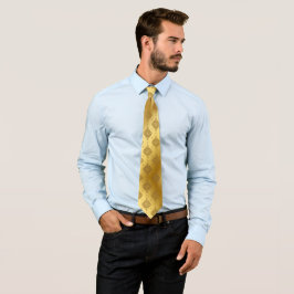 Gold Satin Shiny Embossed Metallic Look Krawatte