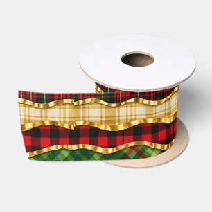 Gold-Satinstich-Quilted-Karode-Weihnachten Satinband