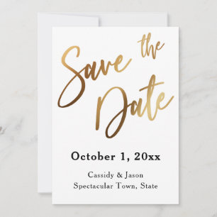 Gold Save the Date Typografie, Bokeh Schwarz zurüc