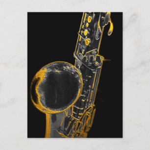 Gold Sax Postkarte