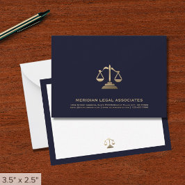 Gold Scale Navy Legal Note Card Mitteilungskarte