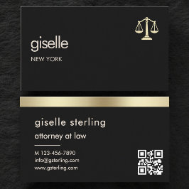 Gold Scales of Justice Attorney at Law Black Visitenkarte