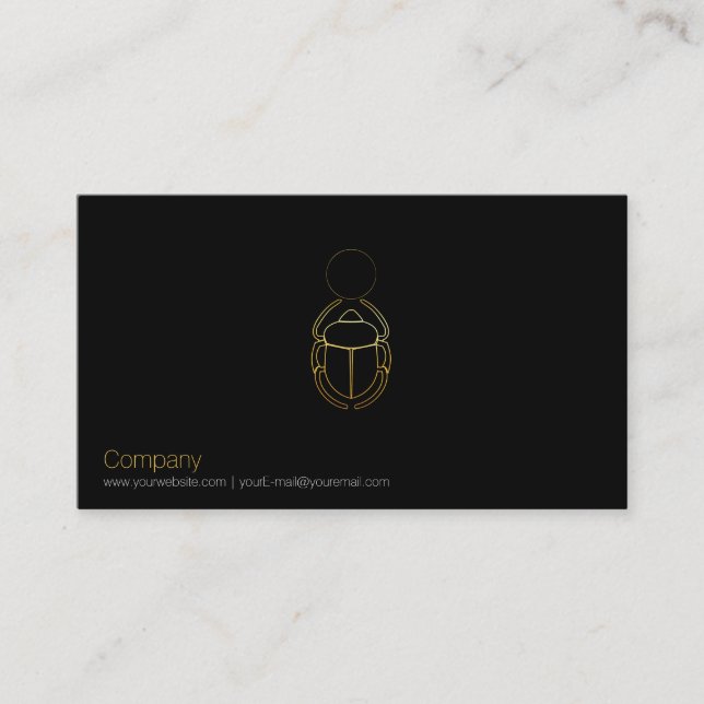 Gold Scarab Business Card Visitenkarte (Vorderseite)