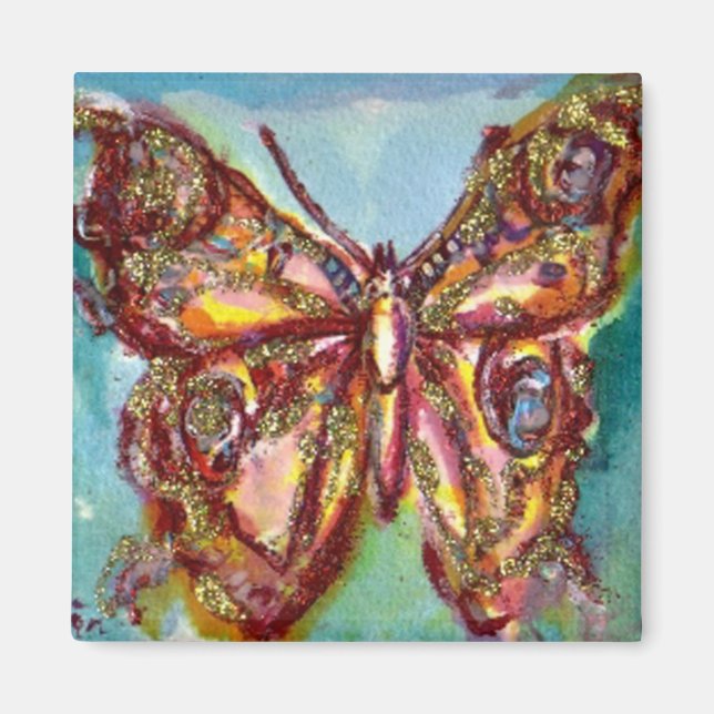 GOLD-SCHALTFLÄCHE IN BLAU MAGNET (Vorne)