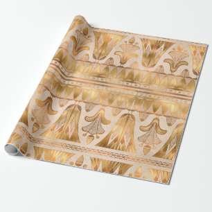 Gold Schimmer Art Deco Geschenkpapier