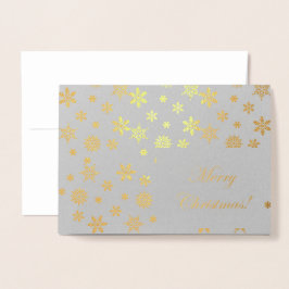 Gold Schneeflocken Frohe Weihnachten! Folienkarte