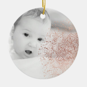 Gold-Schneeflocken-Overlay-Weihnachts-Keramik-Orna Keramik Ornament