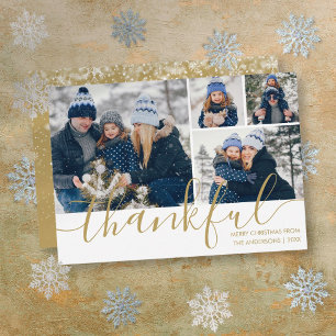 Gold Schrift Dankbar 4 Foto Weihnachten