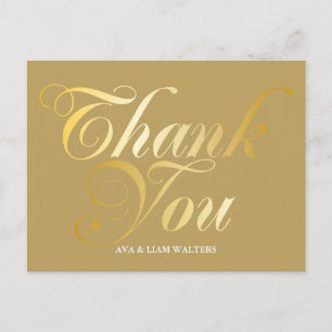 Gold Schrift Danke Postkarte