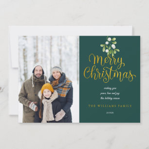 Gold Schrift Frohe Weihnachten Mistelzweig 2 Foto
