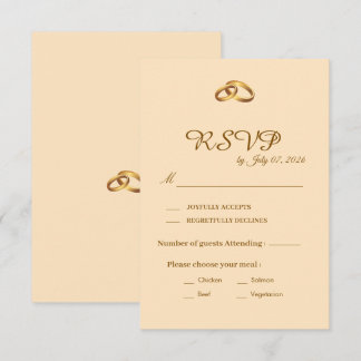 Gold Schrift Hochzeit-RSVP-Karte RSVP Karte