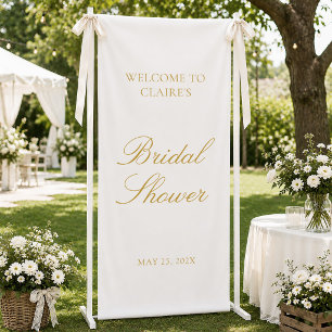 Gold Schrift Hochzeit Willkommen Brautparty Verlob Banner