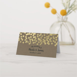 Gold Schrift Modern Chic Rustikal Kraft Hochzeitst Platzkarte