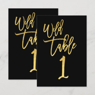 Gold Schrift Wild Birthday Party Tisch Nummer 1 Einladung