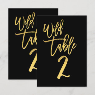 Gold Schrift Wild Birthday Party Tischnummer 2