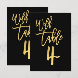 Gold Schrift Wild Birthday Party Tischnummer 4