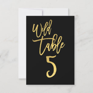 Gold Schrift Wild Geburtstag Party Tisch Nummer 5 Einladung