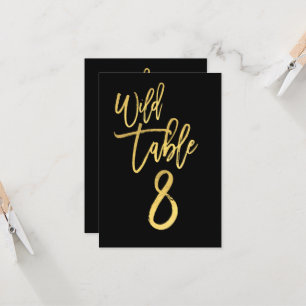Gold Schrift Wilde Geburtstagsparty-Tischnummer 8 Einladung