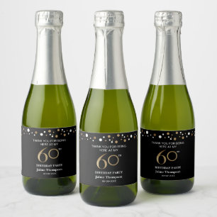 Gold schwarz 60. Geburtstag Thema confetti vielen