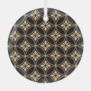 Gold & Schwarz: Abstrakte florale Vintage Ornament Aus Glas