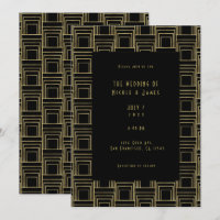 Gold Schwarz Art Deco Geometrisch Elegant Retro Ho