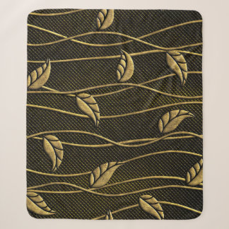 Gold & Schwarz: Blätter 3D-Textur. Sherpadecke
