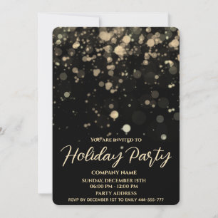 Gold/Schwarz-Bukett-Luxus-Weihnachtsgeschenk-Party Einladung