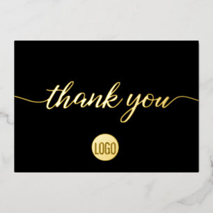 Gold Schwarz Business Elegant Danke Folien Feiertagskarte