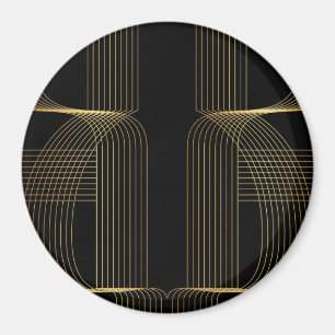Gold, Schwarz, elegant, cool, einzigartig trendige Magnet