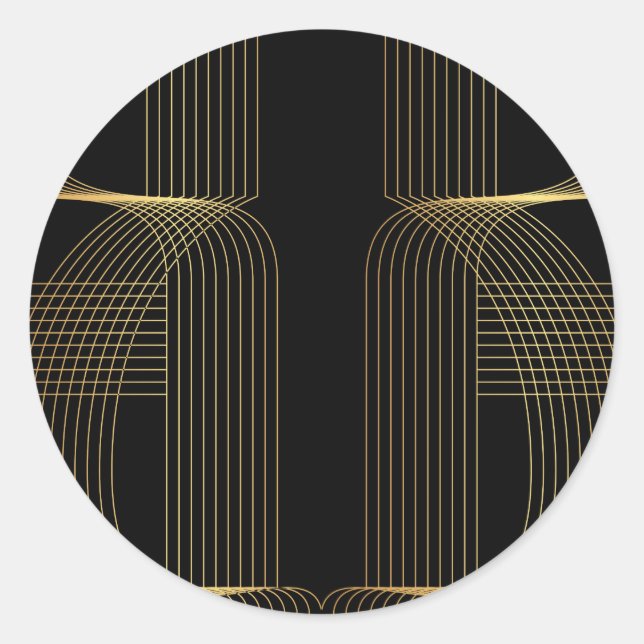 Gold, Schwarz, elegant, cool, einzigartig trendige Runder Aufkleber (Vorderseite)