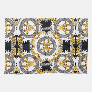 Gold Schwarz Geschirrtuch