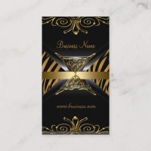 Gold Schwarz Gold Art Deco Zebrastreifen Visitenkarte
