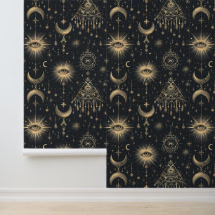 Gold Schwarz Goth Mystisch Tapete