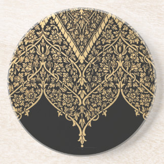 Gold-Schwarz-Indio-Motiv Vintage-Designmuster Untersetzer