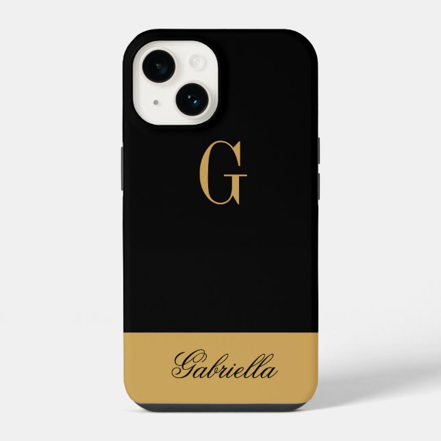 Gold Schwarz iPhone Hülle (Rückseite)