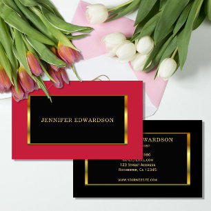 Gold schwarz Kardinalrot elegant professionell Visitenkarte