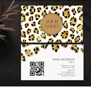 Gold Schwarz Leopard Gepard Benutzerdefiniertes Lo Visitenkarte