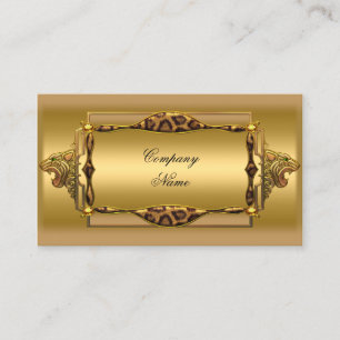Gold Schwarz Leopard Gold Elegante Boutique 4 Visitenkarte
