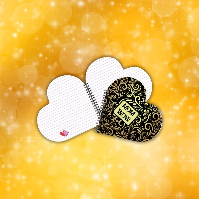 Gold & Schwarz - MAMA - WOW | Spirale Notizbuch (Von Creator hochgeladen)