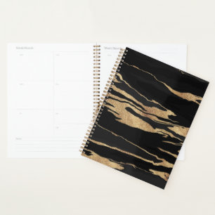 Gold-Schwarz-Marmor-Abstraktmalerei Planer