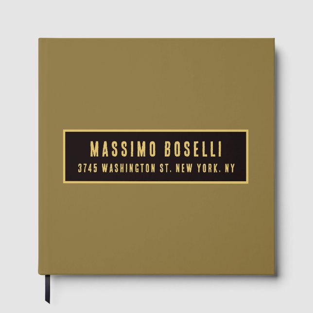 Gold & Schwarz Minimalist Modern Profi Gästebuch (Vorderseite)