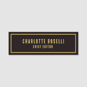 Gold & Schwarz Minimalist Modern Profi Namensschild